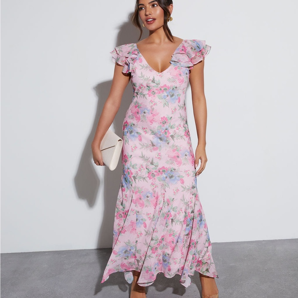 Floral Pink Maxi Dress VICI size L